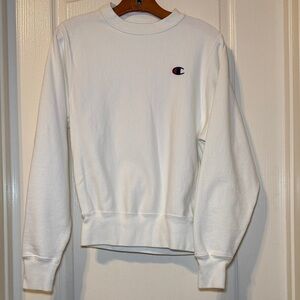 Champion Men’s White Reverse Weave Crewneck Sweatshirt, C Logo Size XS EUC